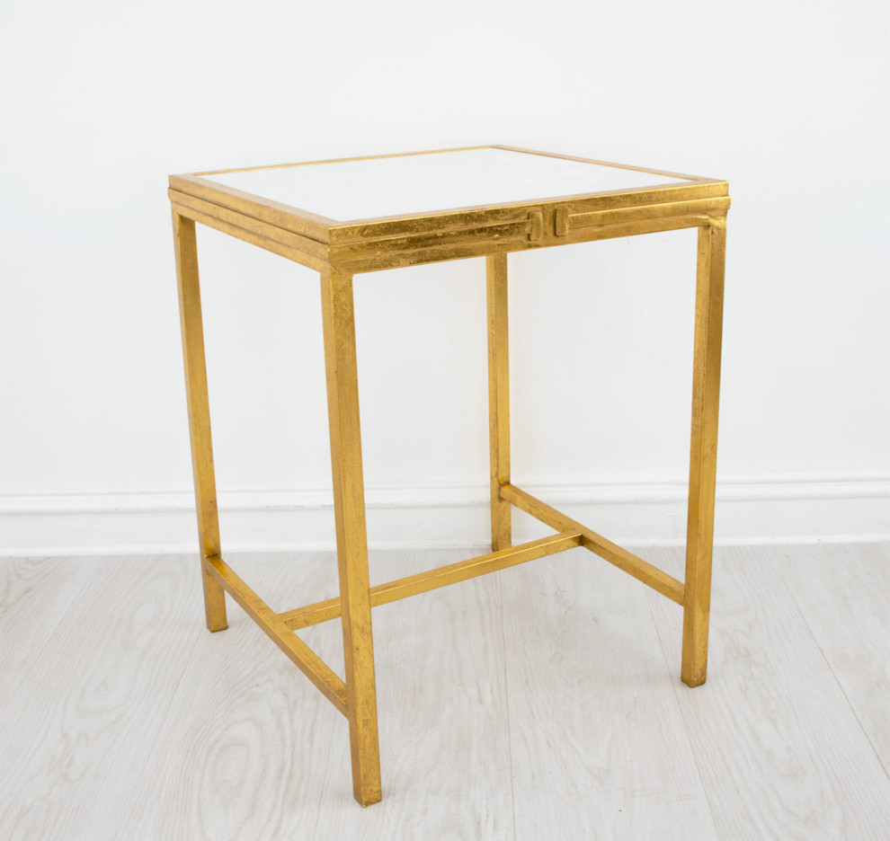 Tamas Champagne  ampGold Side Table   Contemporary   Side Tables And End Tables   by Rustic Home Furniture Deco  Houzz