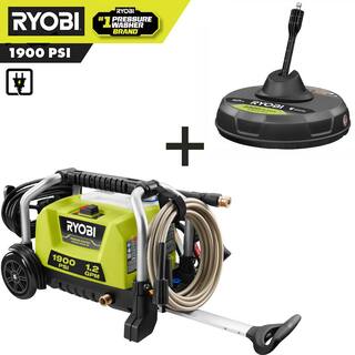 RYOBI 1900 PSI 1.2 GPM Cold Water Wheeled Electric Pressure Washer with 12 in. Surface Cleaner RY1419MT-SC