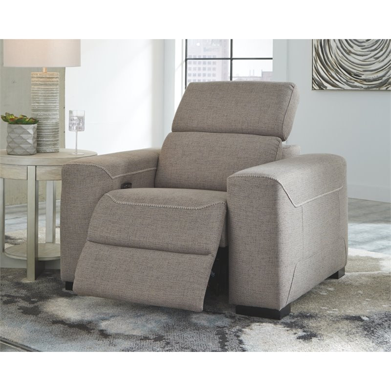 Signature Design by Ashley Mabton Power Recliner in Gray   Transitional   Recliner Chairs   by Homesquare  Houzz