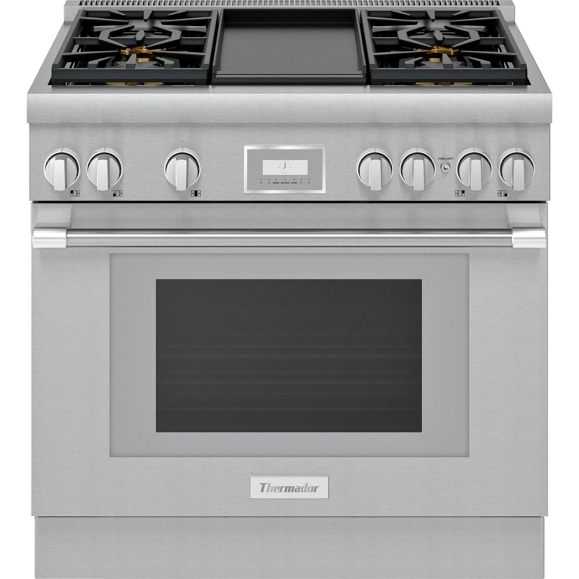 Thermador 36-inch Freestanding Gas Range with ExtraLow® Burners PRG364WDH