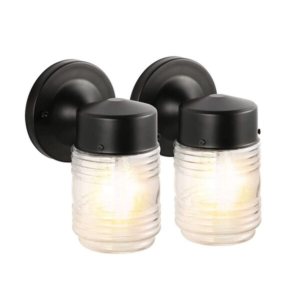 Run Bison 2pack Waterproof Jelly-Jar Wall Lantern， E26 socket Shopping - The Best Deals on Outdoor Wall Lanterns | 40049055