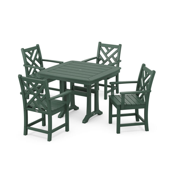 Polywood Chippendale 5-Piece Dining Set with Trestle Legs PWS963-1