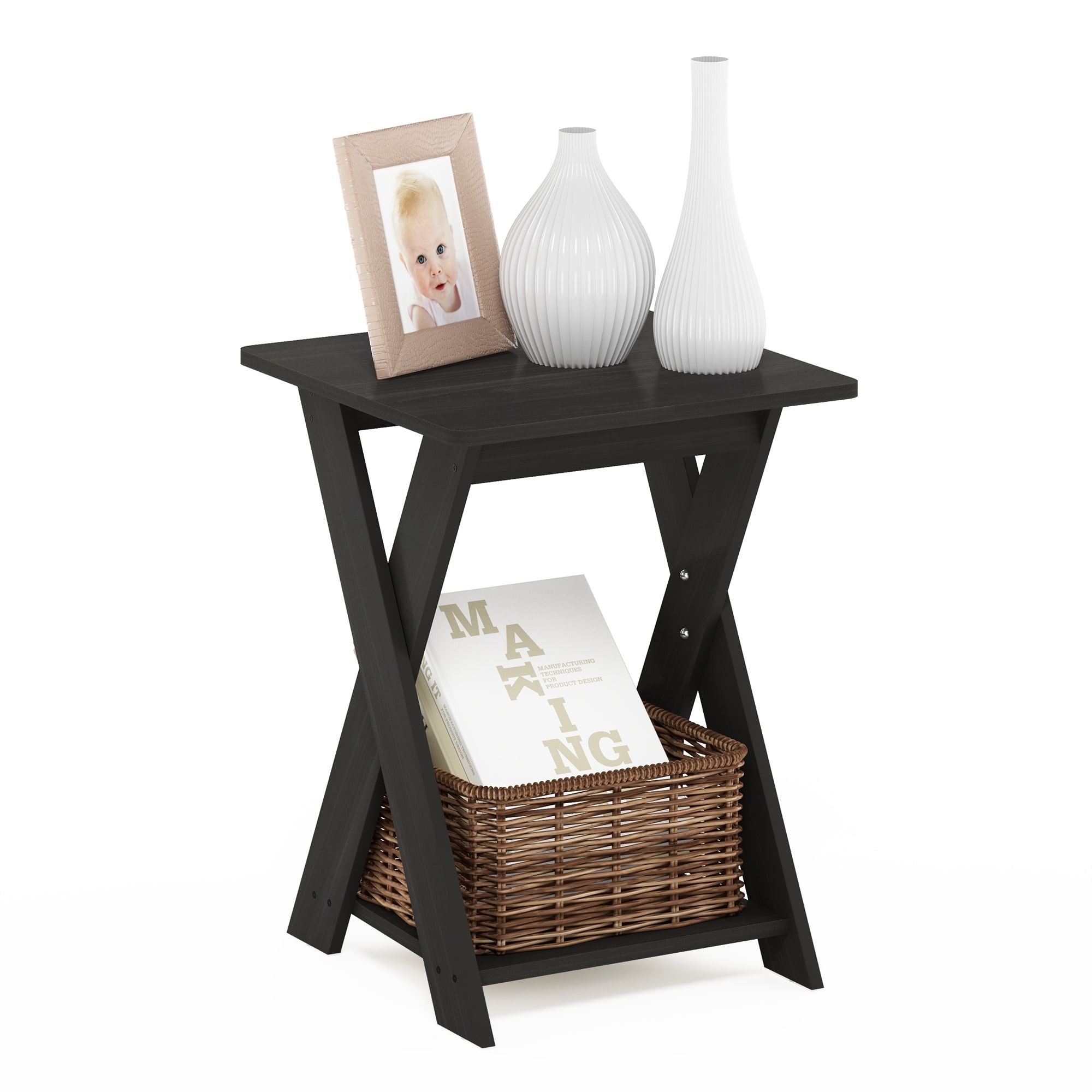 Porch and Den Wilmot Espresso Simplistic Criss-crossed End Table