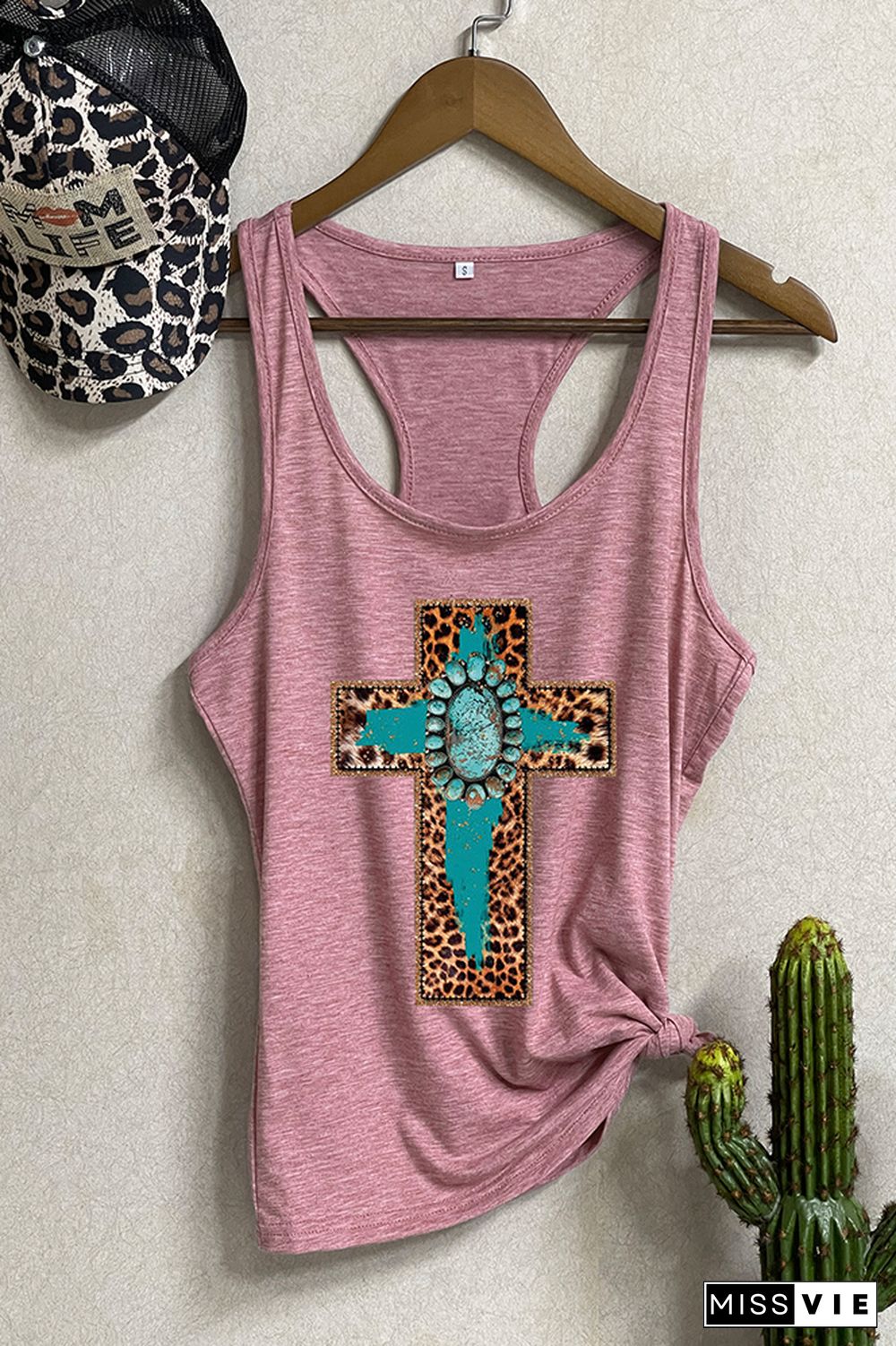 Cross Print Sleeveless Tank Top Wholesale