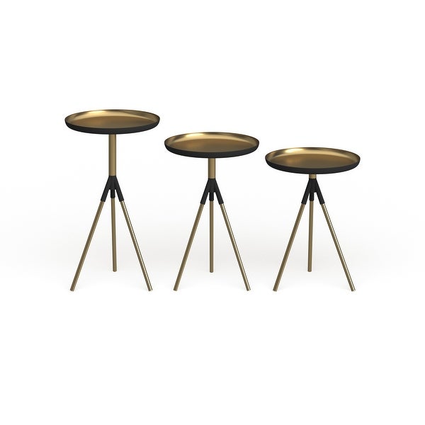 SAFAVIEH Talon Metal Side Table (Set Of 3) - Gold / Black