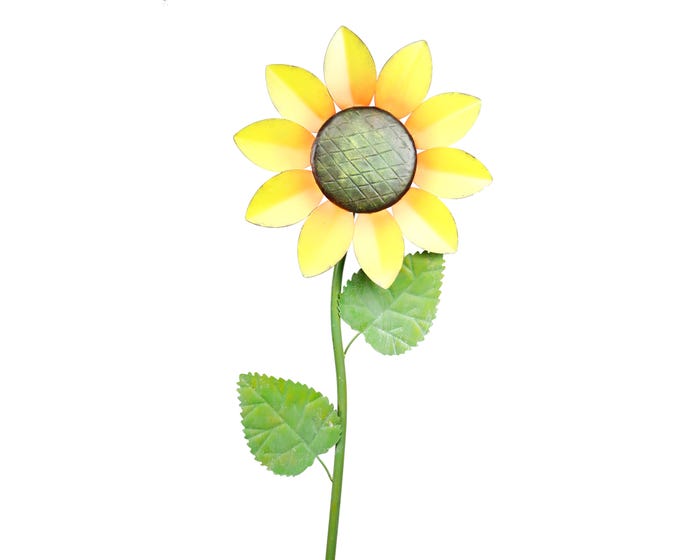 Alpine Spring Festive Blooming Metallic Sunflower Garden Stake JUM246