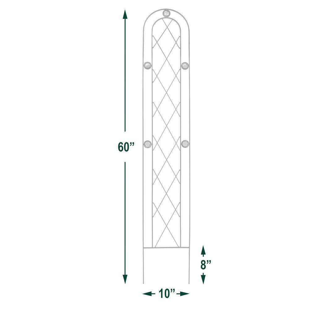 Arcadia Garden Products Emerald 60 in. x 10 in. Metal Trellis TR02