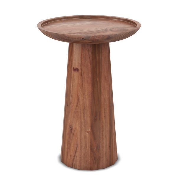 WYNDENHALL Kimball SOLID Hard WOOD 13 inch Wide Round Contemporary Wooden Accent Table ， Fully Assembled