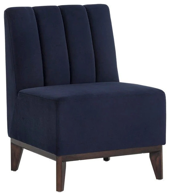 Rayan Modular Banquette  Single Seat  Abbington Navy   Transitional   Armchairs And Accent Chairs   by Peachtree Fine Furniture  Houzz