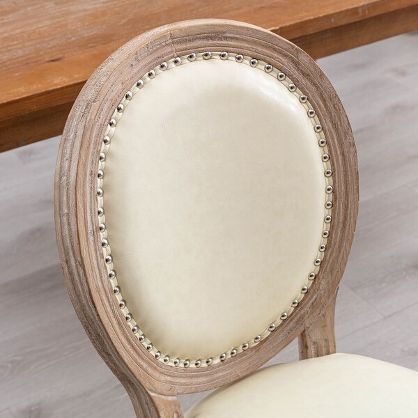 Upholstered French Dining Chair with rubber legs