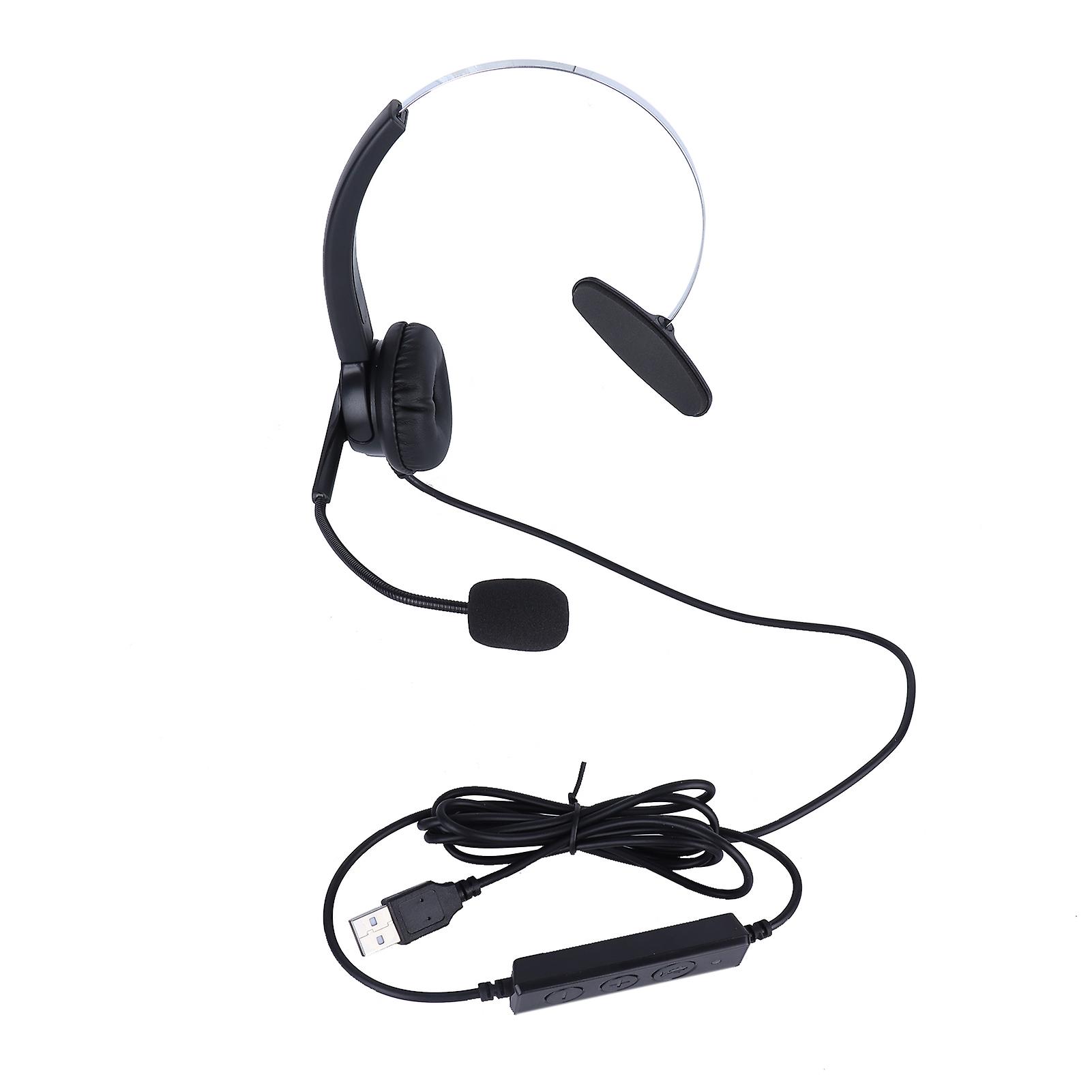 Vh530usb Telephone Headset Adjustable Single Ear Headphone With Noise Cancelling Microphone