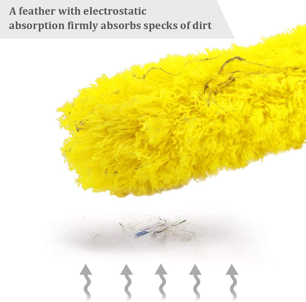 DELUX Microfiber Extendable Feather Duster with 100 inches Extra Long Pole, Bendable Head & Long Handle Dusters for Cleaning Ceiling Fan, High Ceiling, Blinds, Furniture & Cars