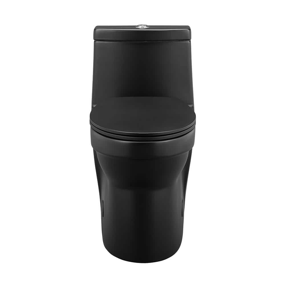 Swiss Madison Virage 1-piece 1.1/1.6 GPF Dual Flush Elongated Toilet in Matte Black, Seat Included SM-1T118MB