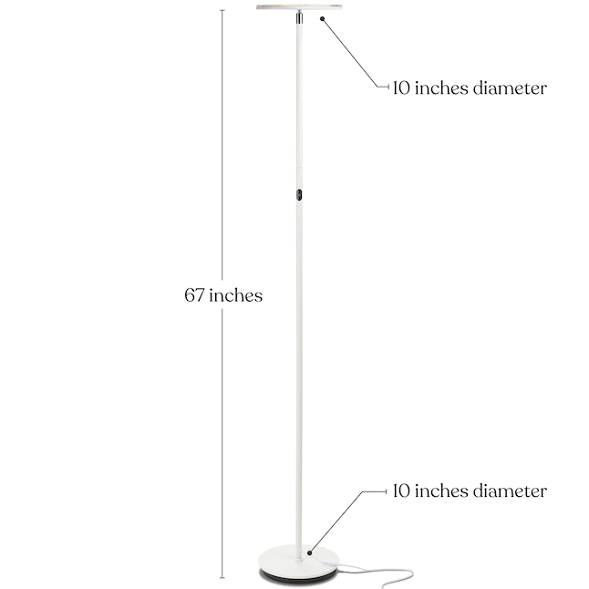 Brightech 67-in White Torchiere Floor Lamp