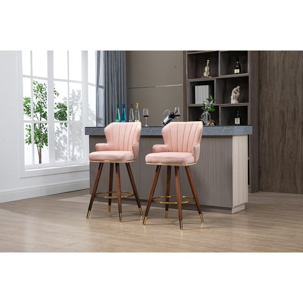 Swivel Bar Stools with Backrest Footrest with a Fixed Height of 360 Degrees for Dining Room， Kitchen， Living Room