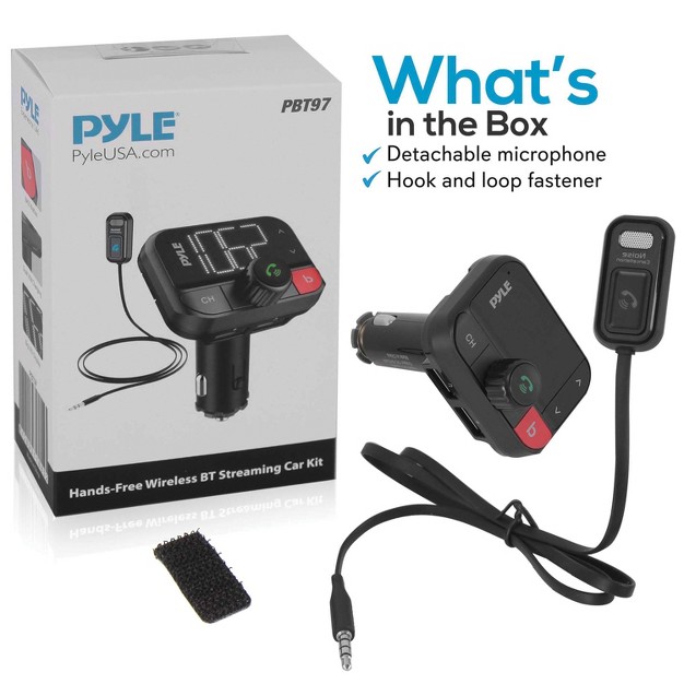 Pyle Bluetooth streaming Fm Transmitter Adapter With Detachable Microphone