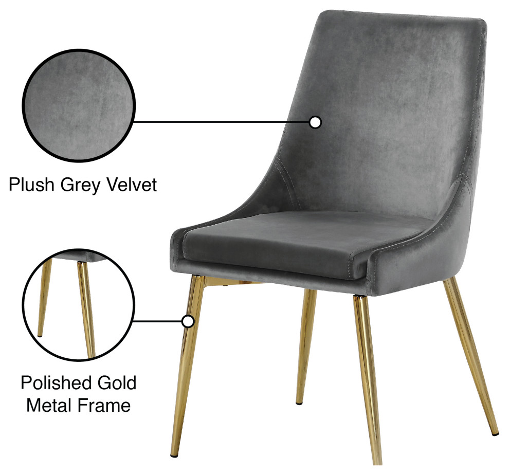 The Draper Dining Chair  Velvet   Set of 2   Midcentury   Dining Chairs   by Meridian Furniture  Houzz