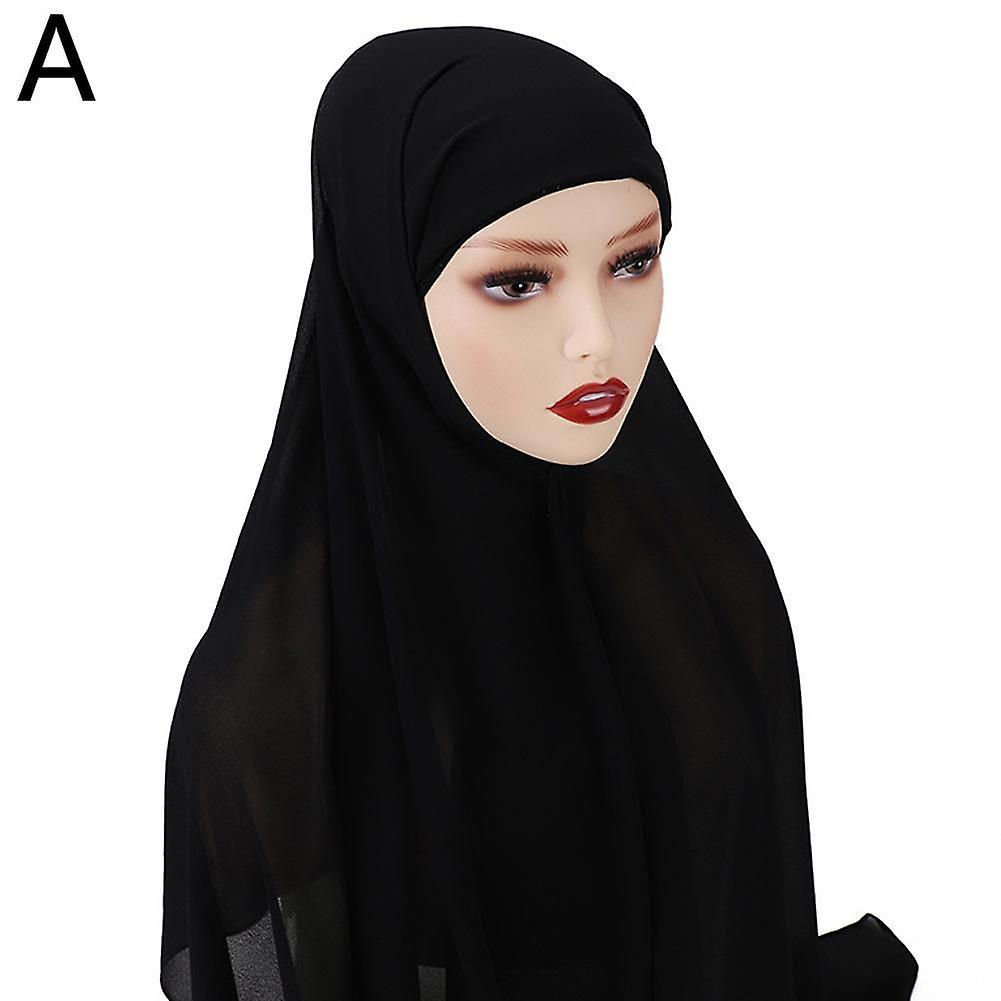 1pc Chiffon Hijab Scarf For Women Veil Instant Hijab Muslim Ladies Fashion Islam Hijab Scarf Female Musulman Wrap Headscarf