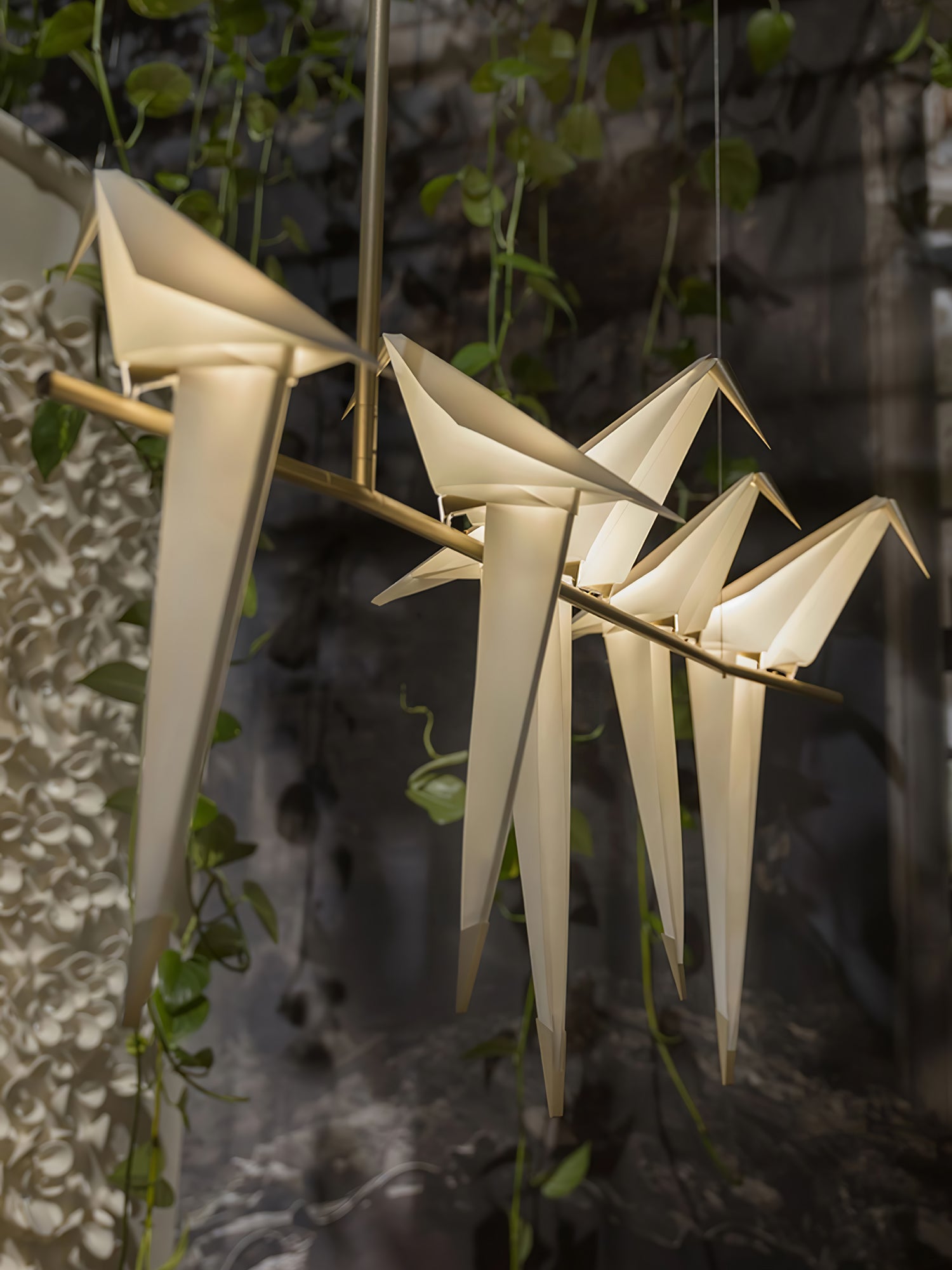 Paper Crane Bird LED Chandelier