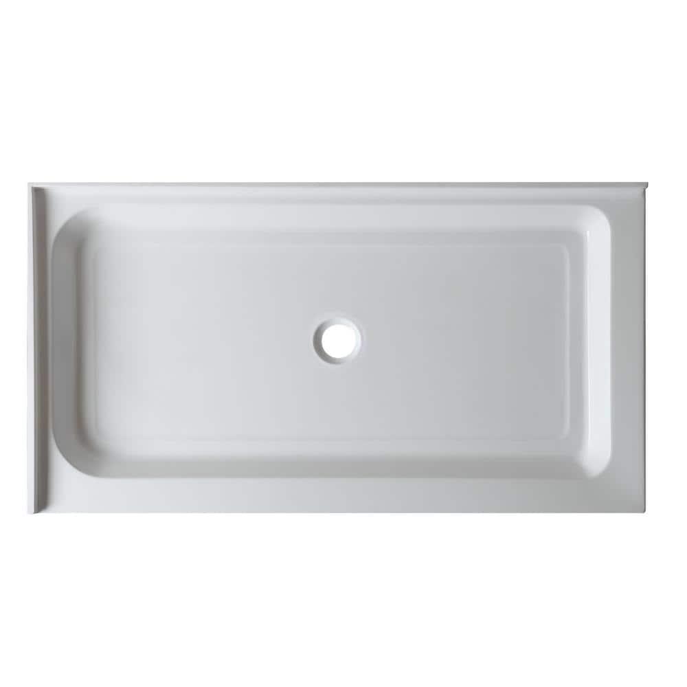 ANZZI Vail 36 in x 48 in Double Threshold Shower Base in White