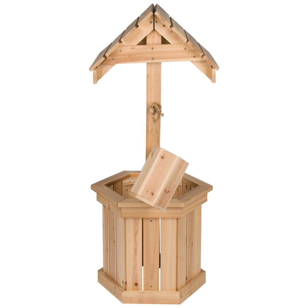 Shine Company 55 in. Decorative Wood Wishing Well 4987N