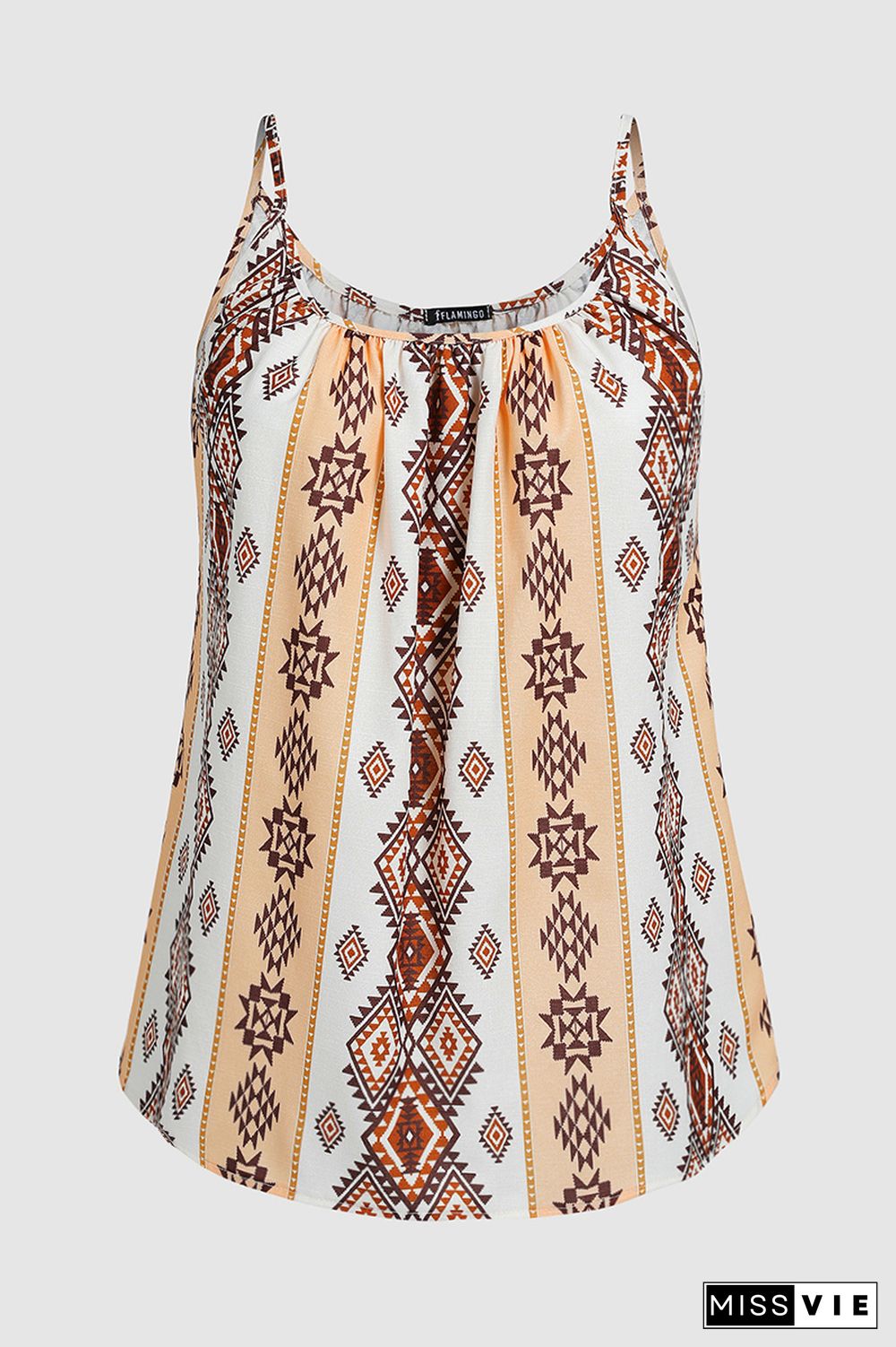 Allover Print Ruched Cami Top