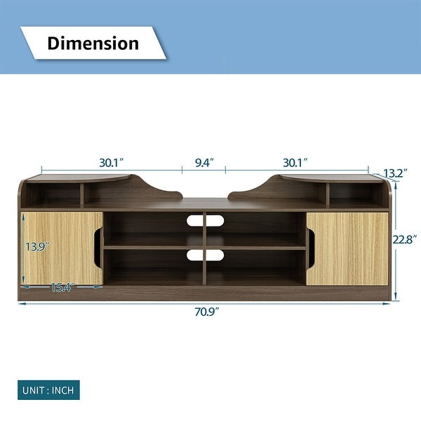 Mordern TV Stand， Wood Entertainment Center for TVs up to 75