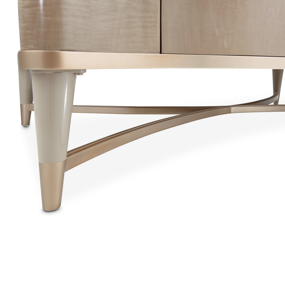 Malibu Crest Rectangular Wood  ampMarble Cocktail Table   Blush   Midcentury   Coffee Tables   by Michael Amini  Houzz