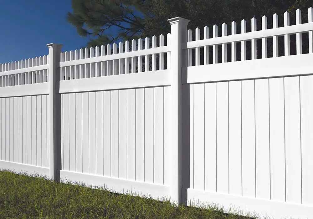 Hot sale pvc privacy with picket fence posts and rails