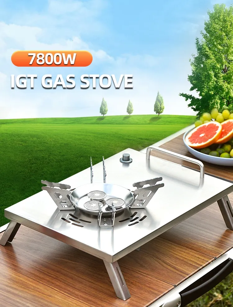 7500W power camping stoves portable 3 gas burner  stove for camping hiking