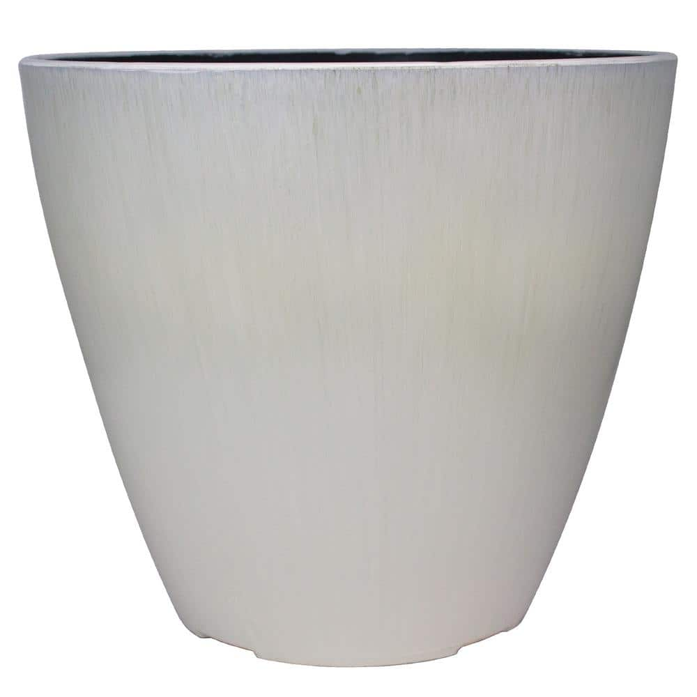 Trendspot 16 in. Oatmeal Kurv Resin Planter PS00405N-16H