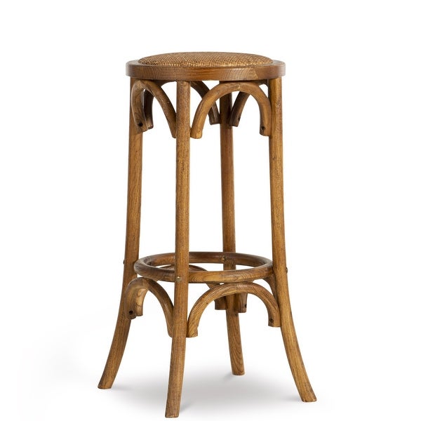 Flint Walnut Rustic Backless Bar Stool