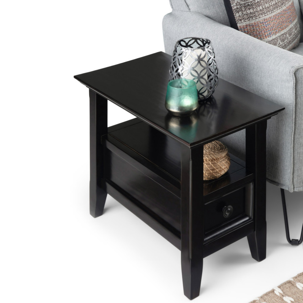 Amherst Solid Wood Narrow Side Table  Hickory Brown   Transitional   Side Tables And End Tables   by Simpli Home Ltd.  Houzz