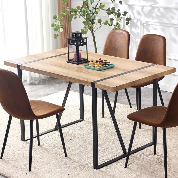 Industrial Rectangular MDF Dining Table for Desks，Kitchens，Patios，Dining rooms