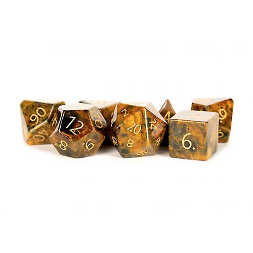 MDG Engraved Polyhedral Dice Set 16mm (Tiger's Eye)