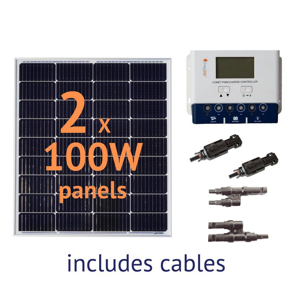 Grape Solar 200-Watt Off-Grid Solar Panel Kit GS-200-KIT