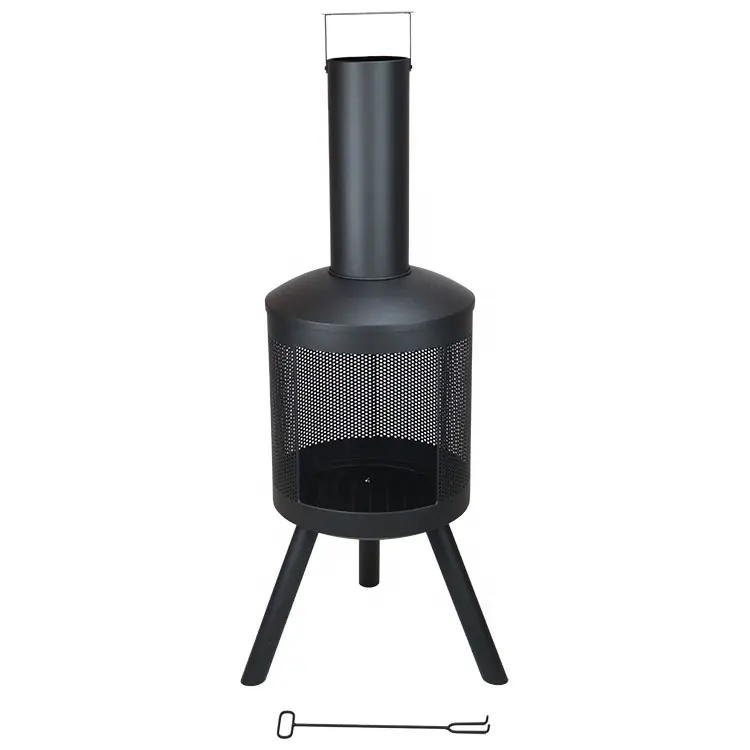 High Quality Wholesale Outdoor Heating Stove Fire Pit Traditional Brazier Outdoor Wood Burning Stove Chimney