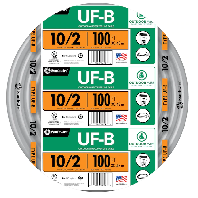 Southwire 13056723 100-ft 10 / 2 UF Wire (By-the-roll)