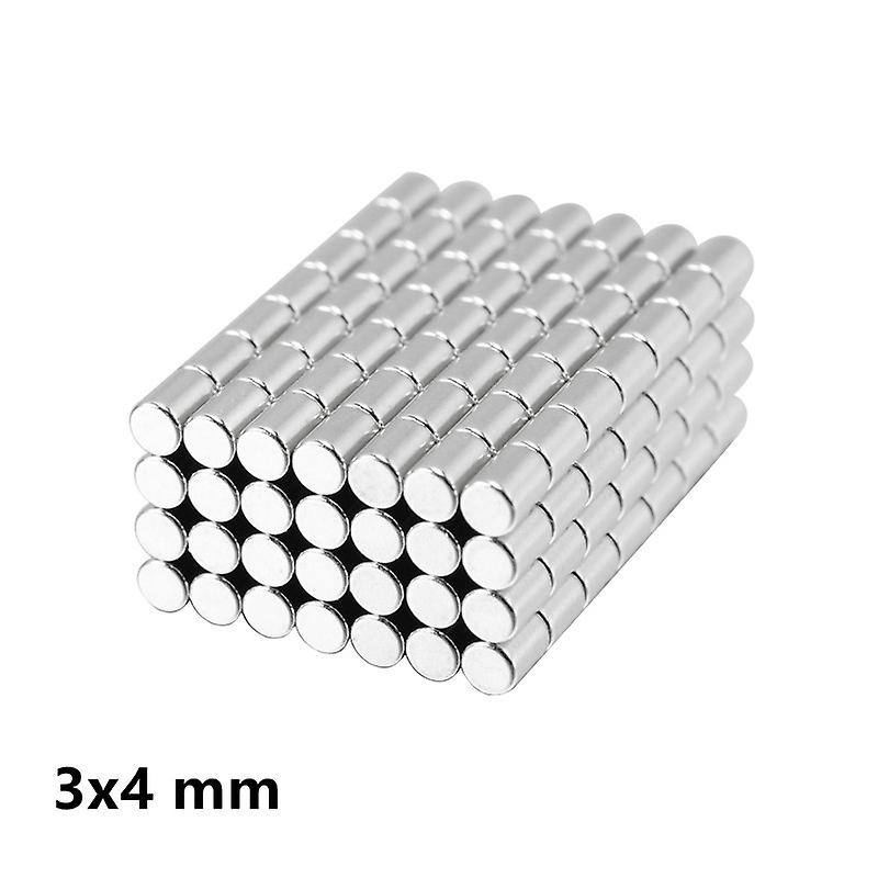 100~5000pcs 3x4 N35 Super Strong Cylinder Rare Earth Magnet 3mm*4mm Round Neodymium Magnets 3x4mm Mini Small Magnet Disc 3*4 Mm