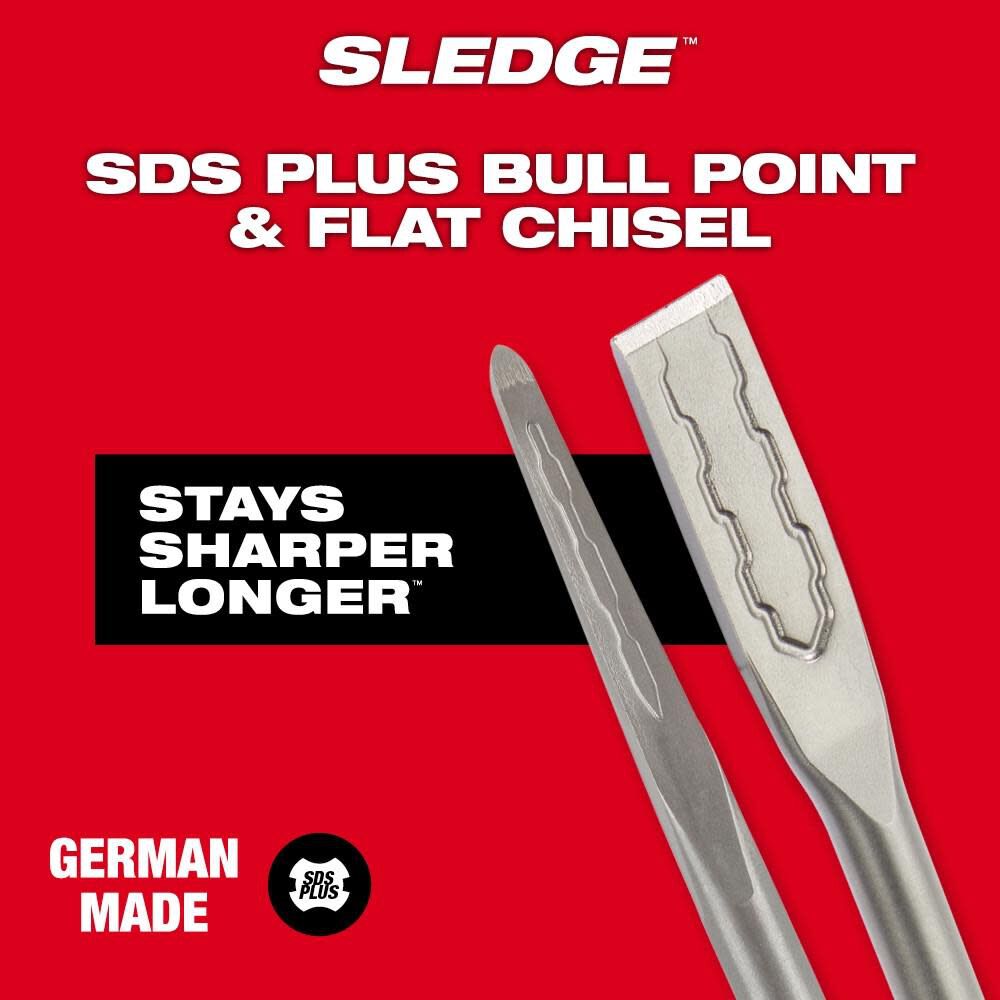 MW SDS-PLUS SLEDGE Bull Point and Flat Chisel 2 Pack 48-62-6080 from MW