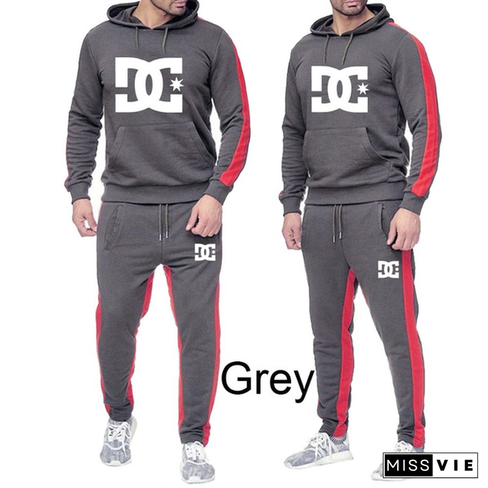 Men's Fashion Sets Hoodies Pants Suit Fashion Tracksuits Print Sweatshirt Pants Suit