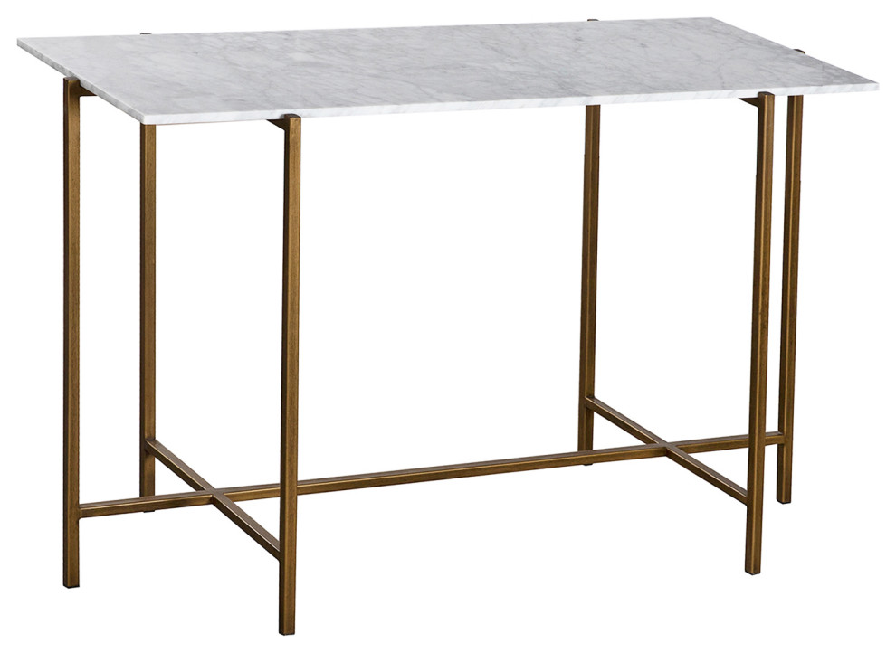 Retro Marble  ampBrass Finish Console   Contemporary   Console Tables   by Design Mix Furniture  Houzz