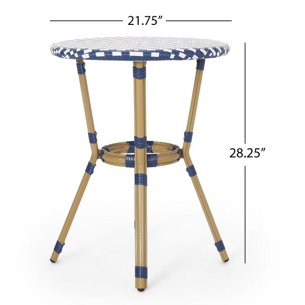 Outdoor aluminum rattan accent side table，for garden and patio