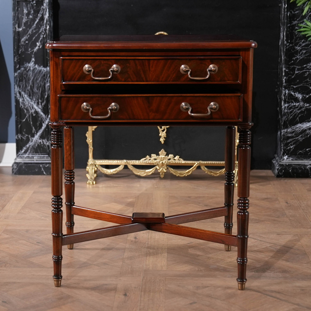 Mahogany Turned Leg Table   Traditional   Side Tables And End Tables   by Niagara Furniture  Houzz