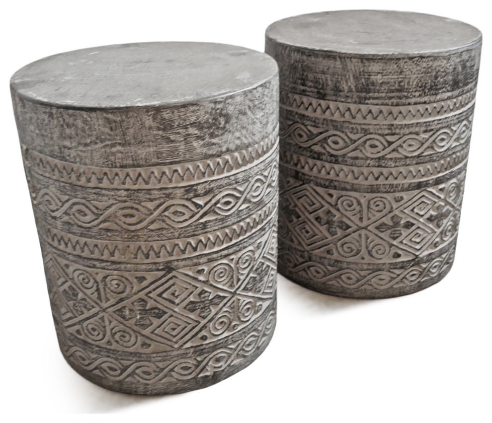 Java Grey Wash Side Table Stand   French Country   Side Tables And End Tables   by Design Mix Furniture  Houzz