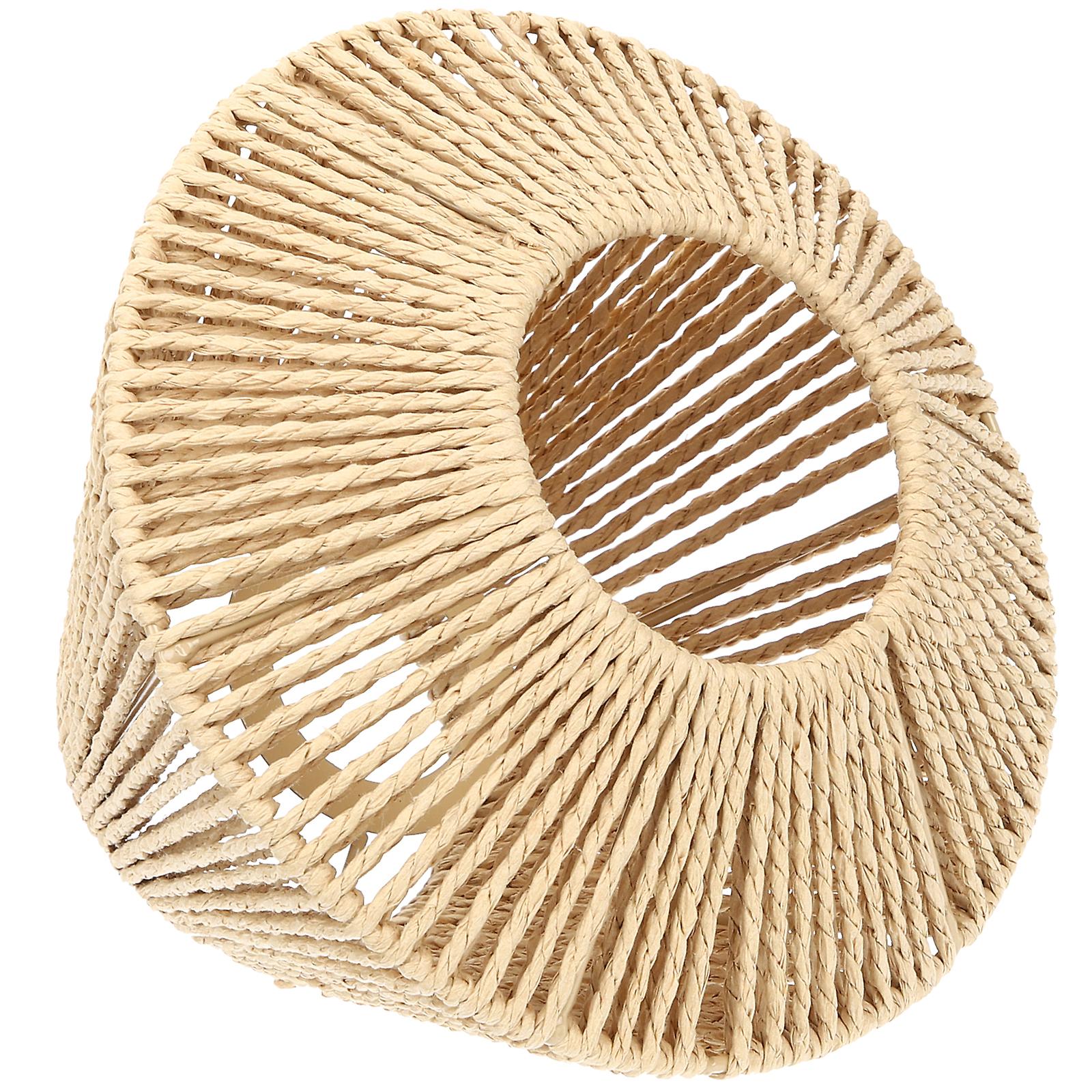 Straw Woven Lampshade Hanging Lamp Cover Rustic Lamp Shade For Home Hotel Restaurant