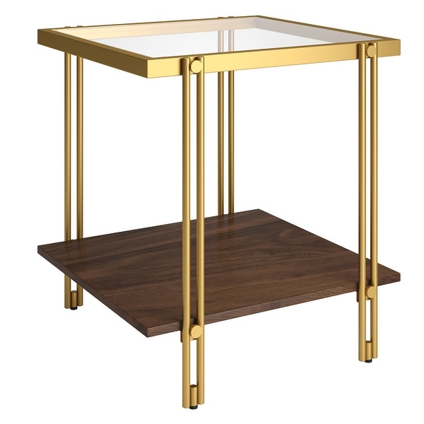 Inez Modern Metal and Glass Side Table