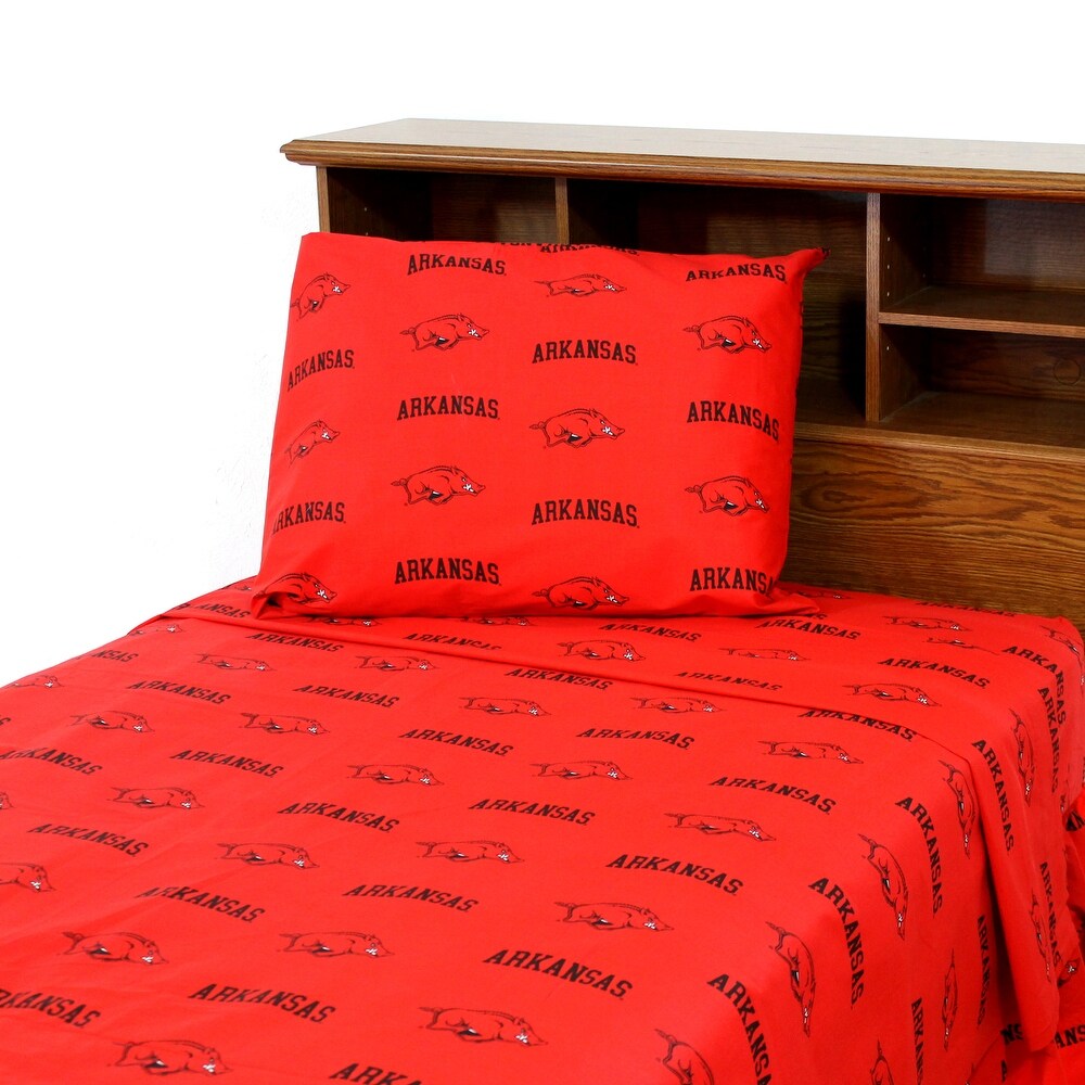 Arkansas Razorbacks 100% Cotton Sheet Set