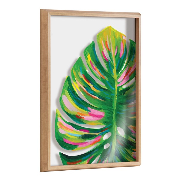 X 24 quot Blake Monstera Framed Printed Glass By Jessi Raulet Of Ettavee Natural Kate amp Laurel All Things Decor