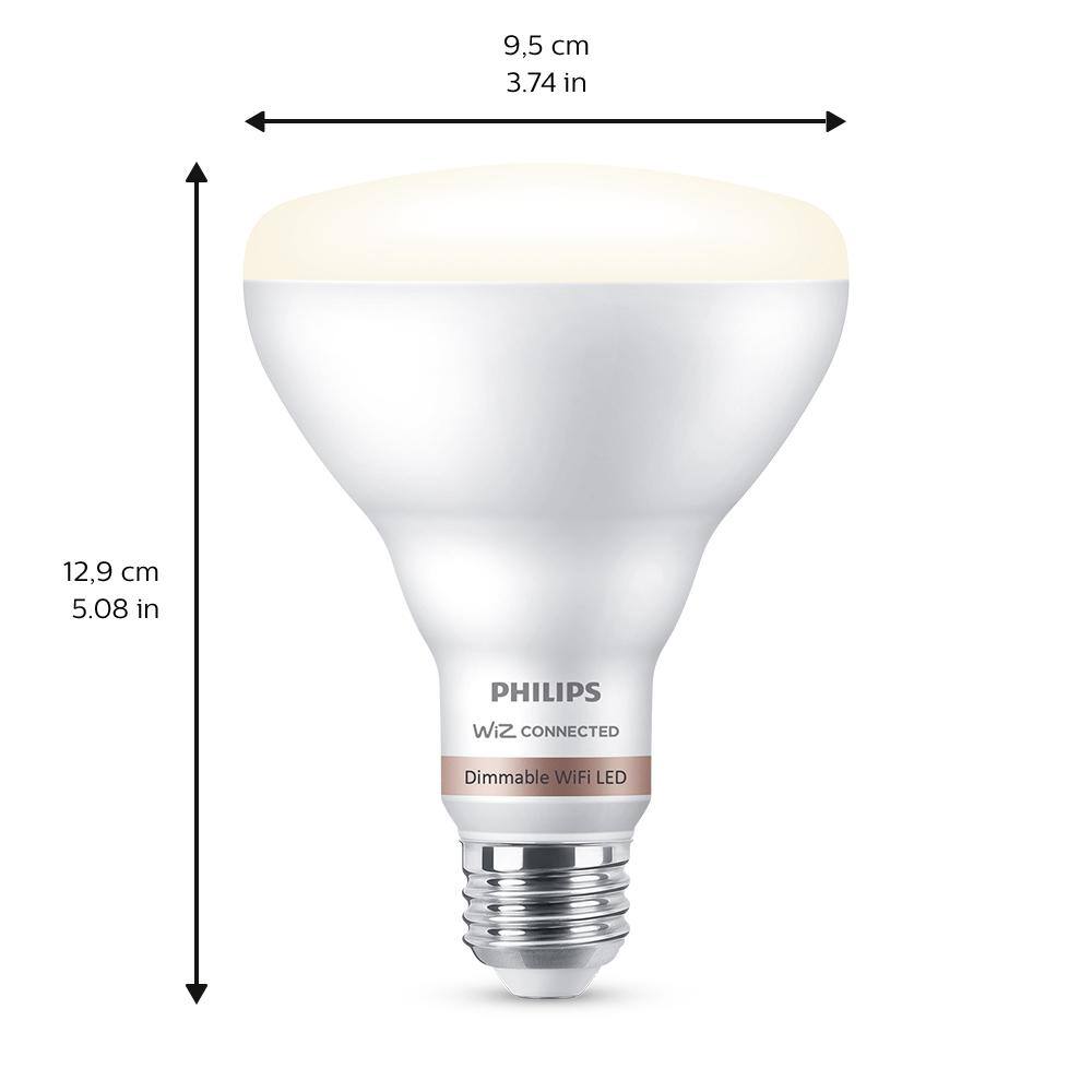 Philips Soft White BR30 LED 65-Watt Equivalent Dimmable Smart Wi-Fi Wiz Connected Wireless Light Bulb (1-Pack) 555490